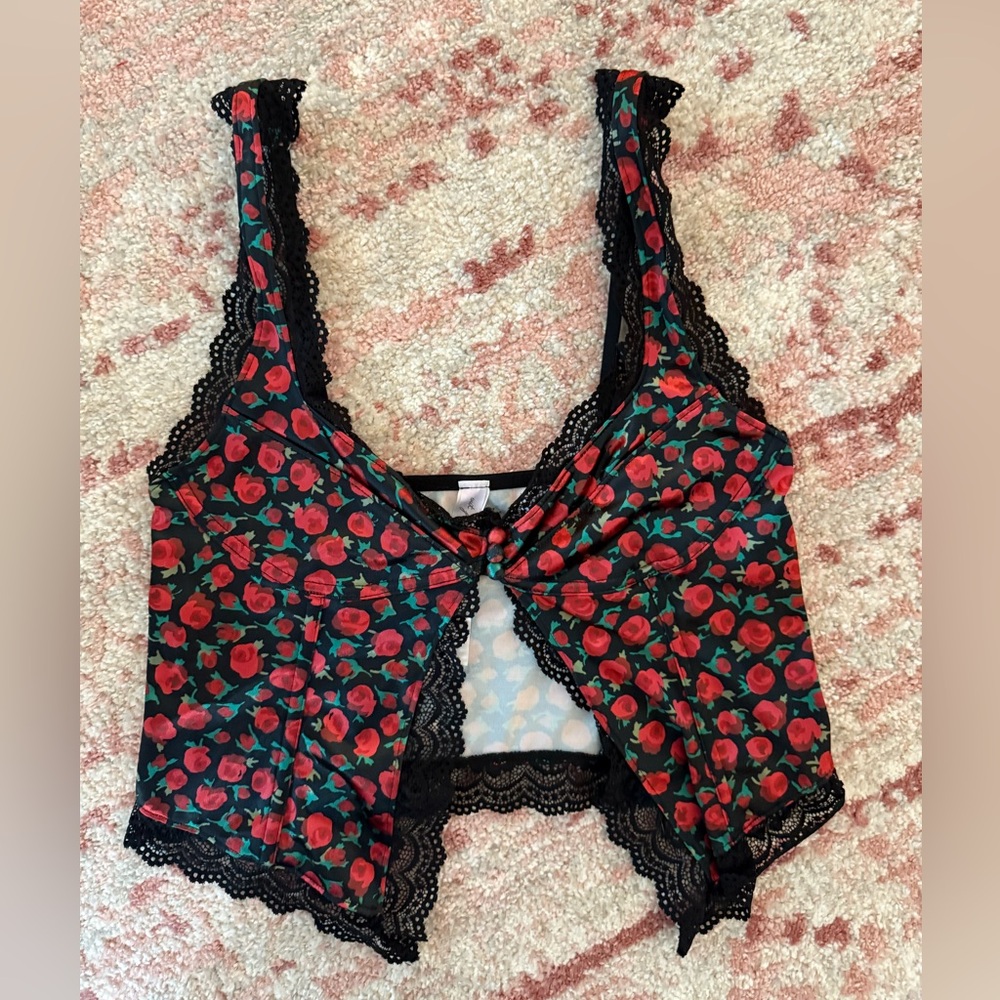 NWOT! Urban Outfitters Red Floral Lace Tank Top